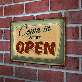 Blechschild Retro 30x20cm Come in we`re open