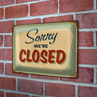 Blechschild Retro 30x20cm Sorry we`re closed
