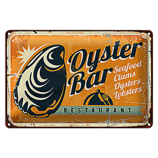 Blechschild Oyster Bar 30x20cm Seafood Restaurant