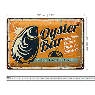 Blechschild Oyster Bar 30x20cm Seafood Restaurant