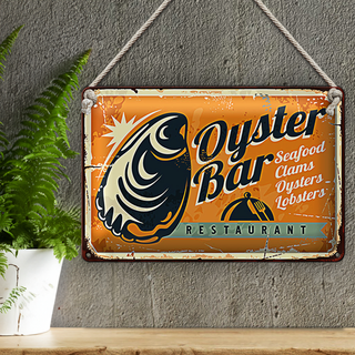 Blechschild Oyster Bar 30x20cm Seafood Restaurant