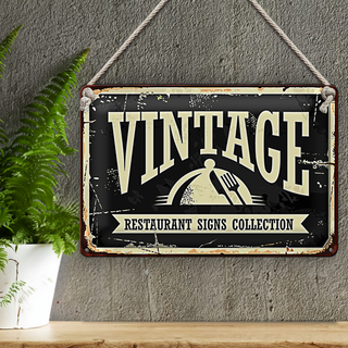 Blechschild Vintage Restaurant 30x20cm signs collection