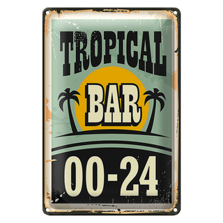 Blechschild Tropical Bar 20x30cm 00-24 Party Urlaub