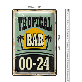 Blechschild Tropical Bar 20x30cm 00-24 Party Urlaub