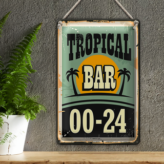 Blechschild Tropical Bar 20x30cm 00-24 Party Urlaub