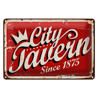 Blechschild City Tavern 30x20cm since 1875