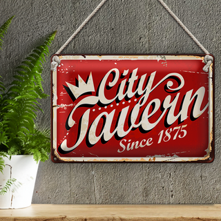 Blechschild City Tavern 30x20cm since 1875