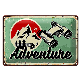 Blechschild Retro 30x20cm Adventure Abenteuer Outdoor