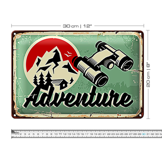 Blechschild Retro 30x20cm Adventure Abenteuer Outdoor