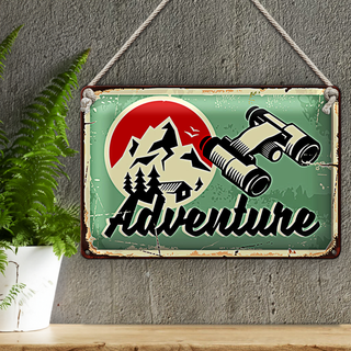 Blechschild Retro 30x20cm Adventure Abenteuer Outdoor