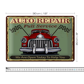 Blechschild Auto repair 30x20cm full Service  Retro