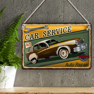 Blechschild Auto 30x20cm Car Service 24/7 repair