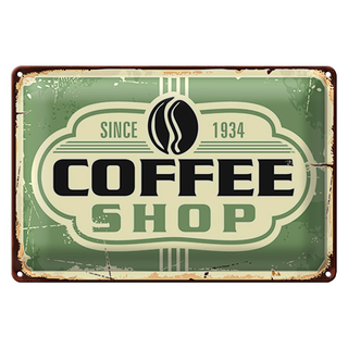 Blechschild Kaffee 30x20cm Coffee Shop since 1934