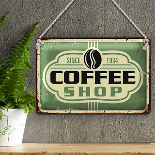 Blechschild Kaffee 30x20cm Coffee Shop since 1934