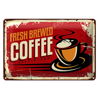 Blechschild Retro 30x20cm Kaffee best Coffee in town