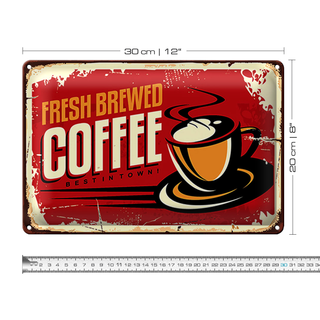 Blechschild Retro 30x20cm Kaffee best Coffee in town