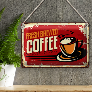 Blechschild Retro 30x20cm Kaffee best Coffee in town