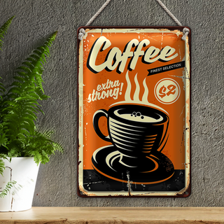 Blechschild Kaffee 20x30cm extra strong Coffee