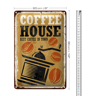Blechschild Coffee House 20x30cm best in town Kaffee Retro