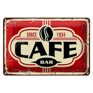 Blechschild Retro 30x20cm Cafe bar Kaffee since 1934