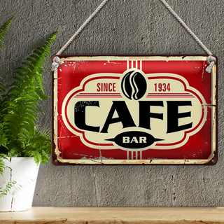 Blechschild Retro 30x20cm Cafe bar Kaffee since 1934