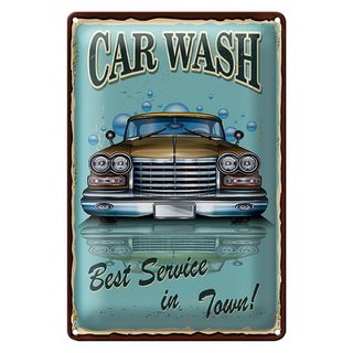 Blechschild Car Wash 20x30cm best service in town vintage