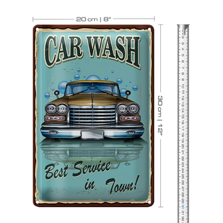 Blechschild Car Wash 20x30cm best service in town vintage
