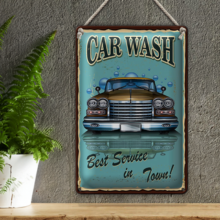 Blechschild Car Wash 20x30cm best service in town vintage