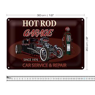 Blechschild Auto 30x20cm hot rod Garage car service repair