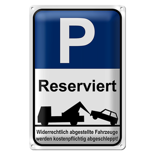 Blechschild Parken 20x30cm Parkplatzschild P reserviert