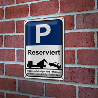 Blechschild Parken 20x30cm Parkplatzschild P reserviert