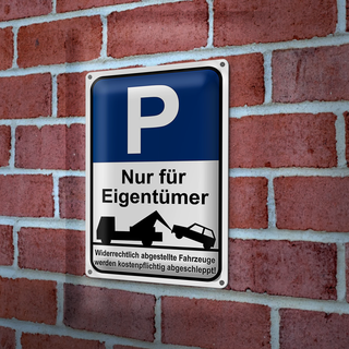 Blechschild Parken 20x30cm Parkplatzschild nur Eigentümer