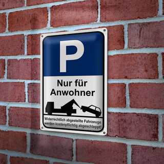 Blechschild Parken 20x30cm Parkplatzschild nur Anwohner