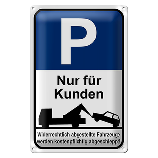Blechschild Parken 20x30cm Parkplatzschild P nur für Kunde