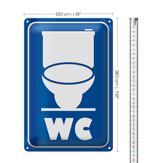 Blechschild Hinweis 20x30cm WC Piktogramm Toilette