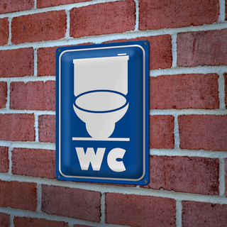 Blechschild Hinweis 20x30cm WC Piktogramm Toilette