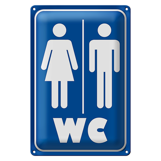Blechschild Hinweis 20x30cm WC Piktogramm Toilette Wanddeko