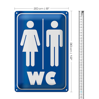 Blechschild Hinweis 20x30cm WC Piktogramm Toilette Wanddeko