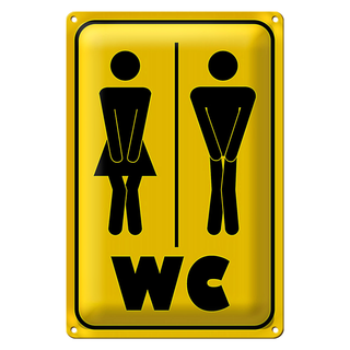 Blechschild Hinweis 20x30cm WC Piktogramm Toilette Wandbild