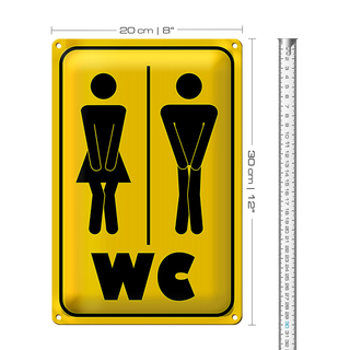 Blechschild Hinweis 20x30cm WC Piktogramm Toilette Wandbild