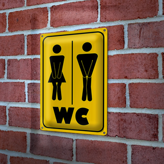 Blechschild Hinweis 20x30cm WC Piktogramm Toilette Wandbild