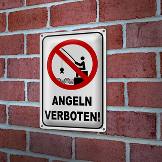 Blechschild Hinweis 20x30cm Angeln verboten Warnschild