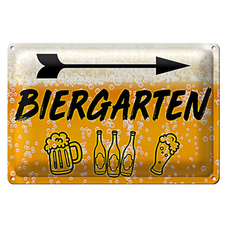 Blechschild 30x20cm Biergarten rechts Bier
