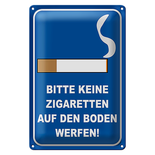 Blechschild Hinweis 20x30cm bitte keine Zigaretten