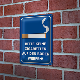Blechschild Hinweis 20x30cm bitte keine Zigaretten