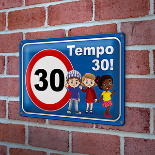 Blechschild Hinweis 30x20cm Tempo 30 Kinder