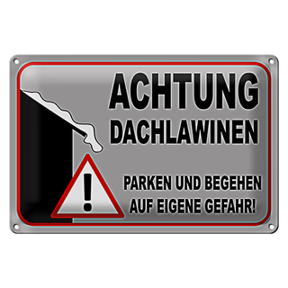 Blechschild 30x20cm Achtung Dachlawinen Gefahr Warnschild