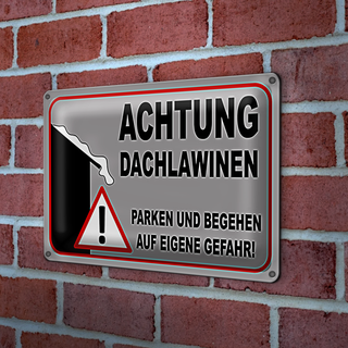 Blechschild 30x20cm Achtung Dachlawinen Gefahr Warnschild