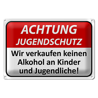 Blechschild Achtung 30x20cm Jugendschutz keinen