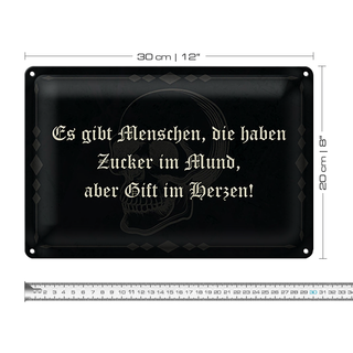 Blechschild Spruch 30x20cm es gibt Menschen Zucker im Mund